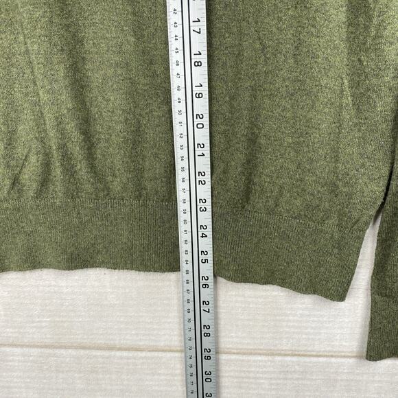 Banana Republic Sweater Mens M Green Mock Neck Cotton Pullover 1/4 Button - Picture 4 of 8